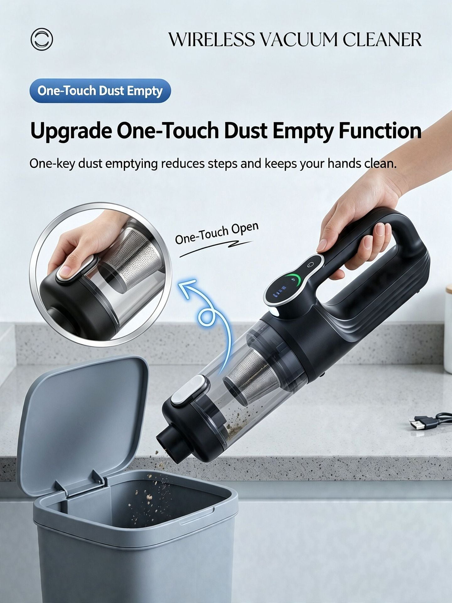 One-touch dust emptying