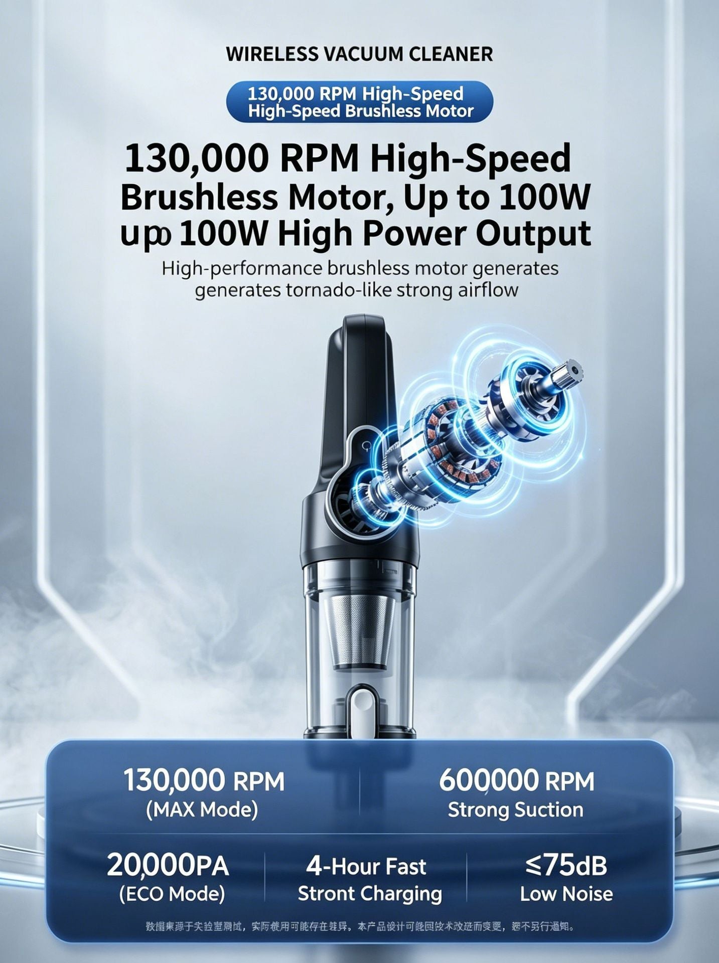 Focused suction for fast, small-space cleaning.